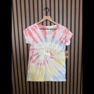 New Yellowstone National Park T Shirt Small Womens Multicolor Tie Dye